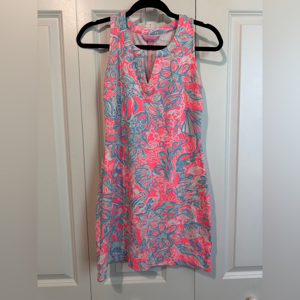Lilly Pulitzer Womens Estrada Summer Siren French Terry Shift Dress XS - Picture 2 of 7